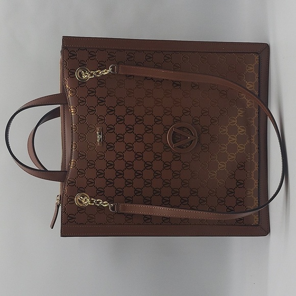 1355- Valentino By Mario Valentino Coraline Monogram Italian Leather NWT - Picture 3 of 12